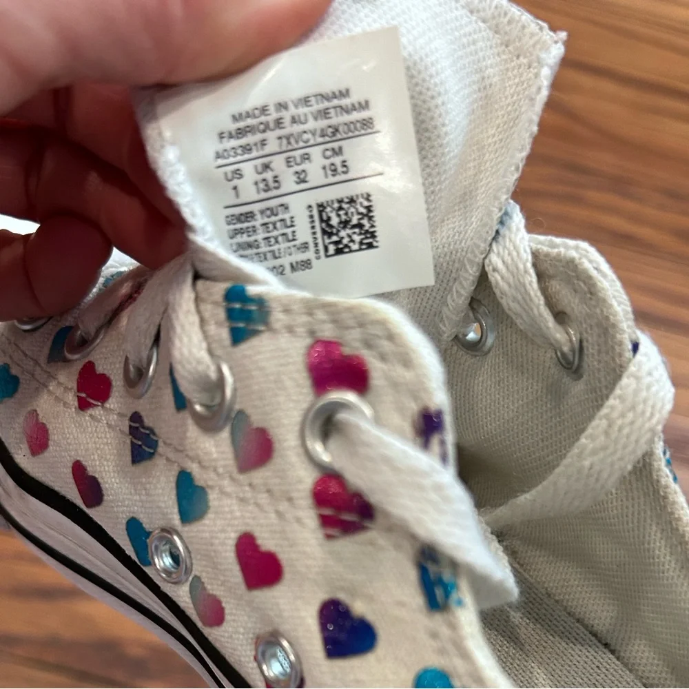 Converse Kids' Multicolor Heart Sneakers - girls size 1